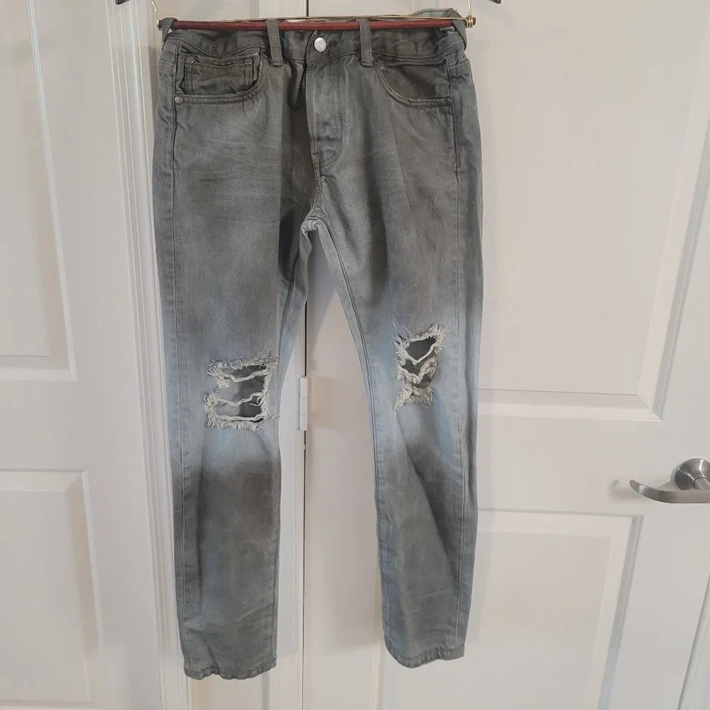 Dope Brand Distressed Designer Jeans Button Fly Size 30/31 Excellent Condition